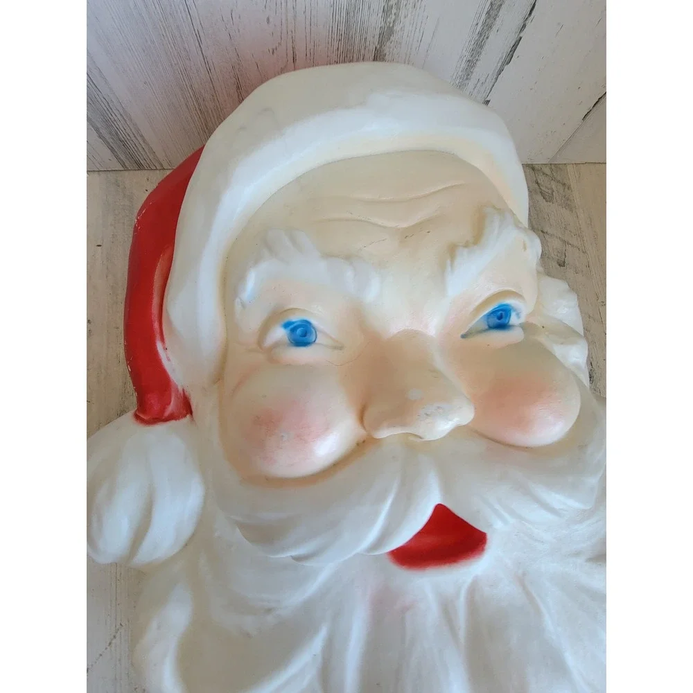Union products Santa Claus vintage blow mold face Xmas Unique Home decor